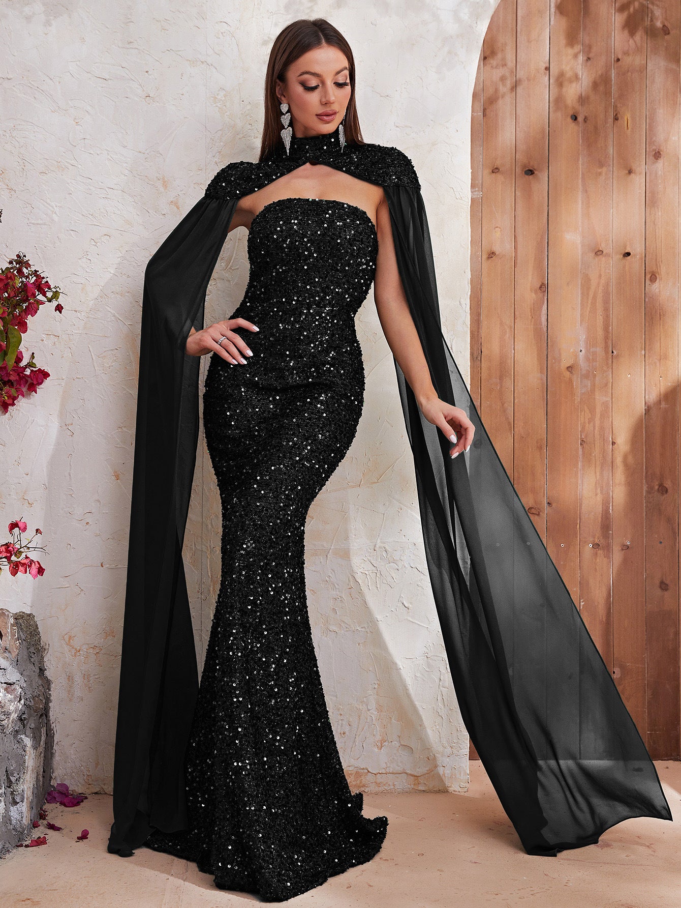 Amazing-Snazzy Black Sequin Women's Elegant Cloth, Plus Size Women Evening  Gown, Evening Dress, Party Dress, Formal Dress, Casual Dress - Walmart.com